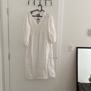 White Cotton eyelet and embroidered dress or tunic